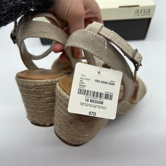 a.n.a Womens Dukes Heeled Sandals Brown Natural Size 10M - Picture 6 of 10